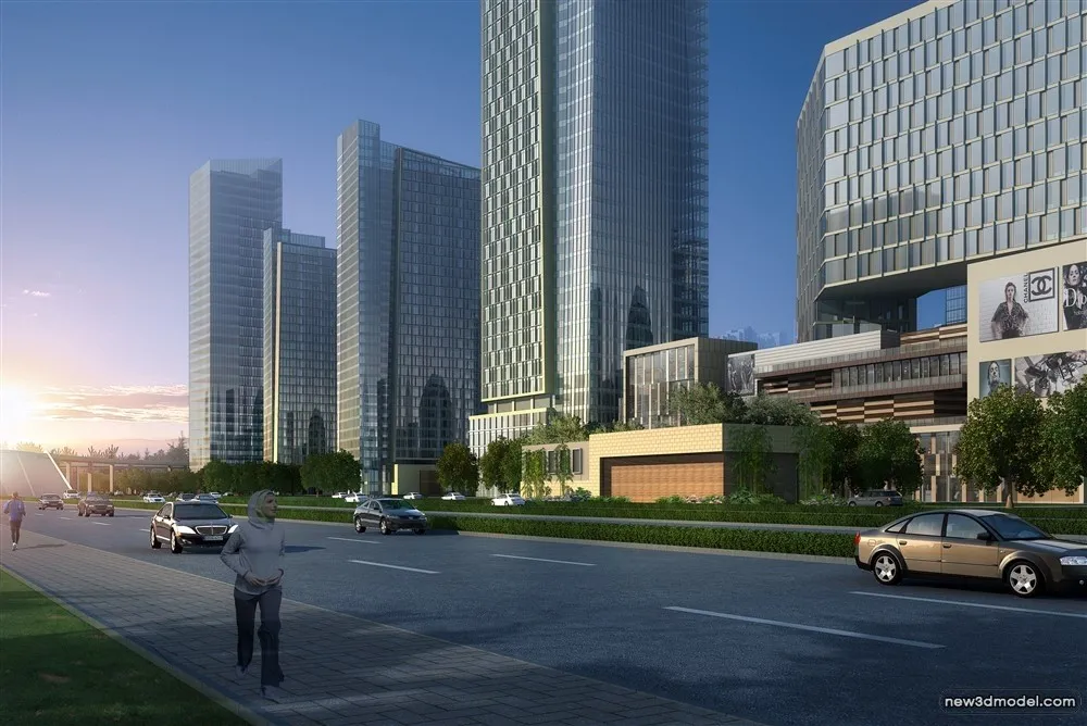 3D Models of Commercial Building – Exterior 3D Scenes – 845 – VRAY