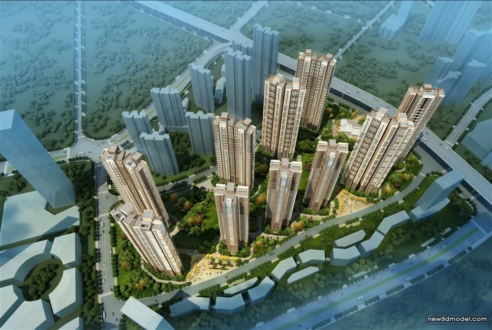 3D Models of Commercial Building – Exterior 3D Scenes – 846 – VRAY