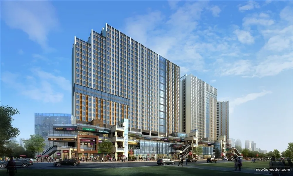 3D Models of Commercial Building – Exterior 3D Scenes – 847 – VRAY