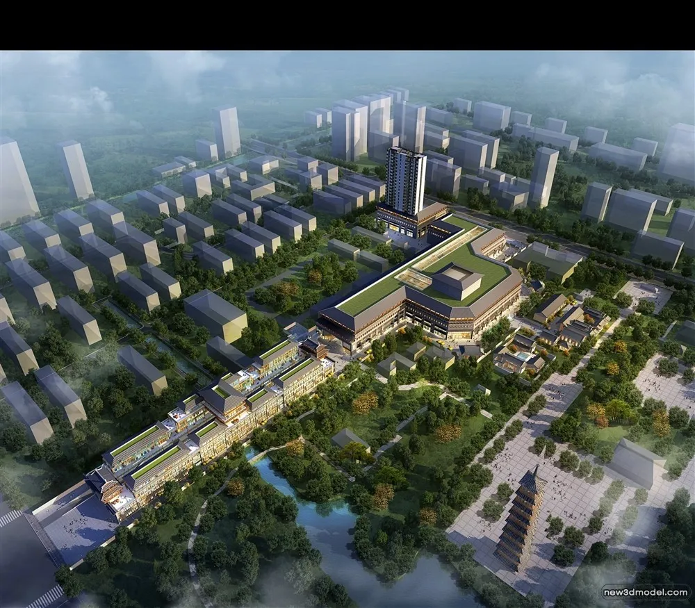 3D Models of Commercial Building – Exterior 3D Scenes – 849 – VRAY