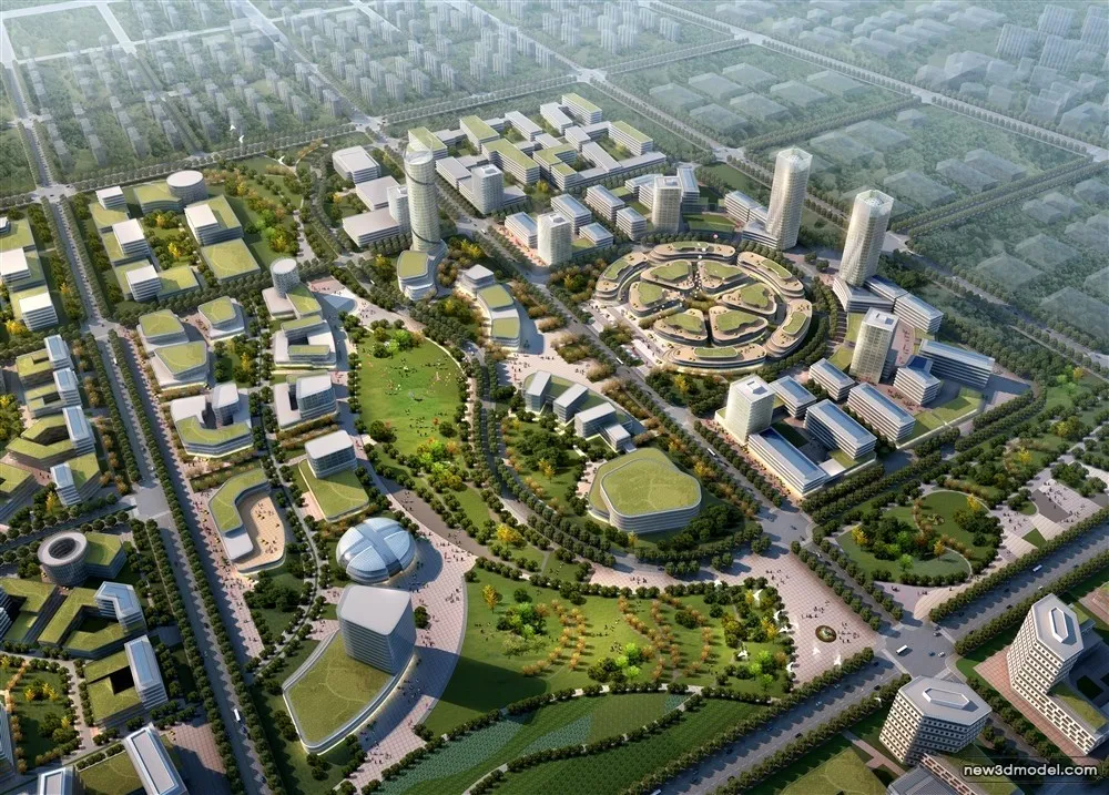 3D Models of Commercial Building – Exterior 3D Scenes – 851 – VRAY