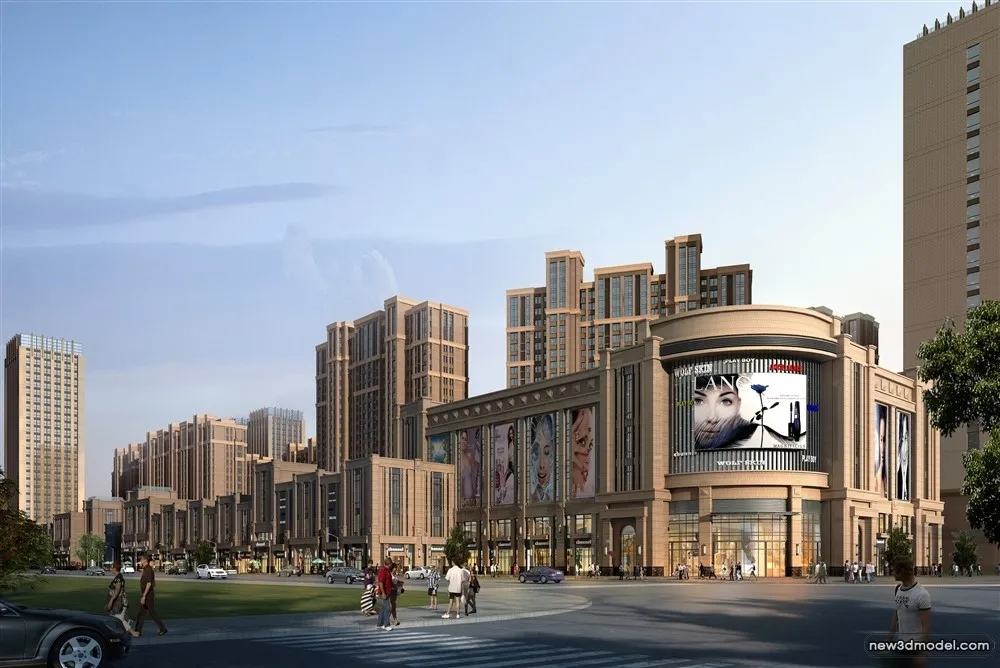 3D Models of Commercial Building – Exterior 3D Scenes – 857 – VRAY