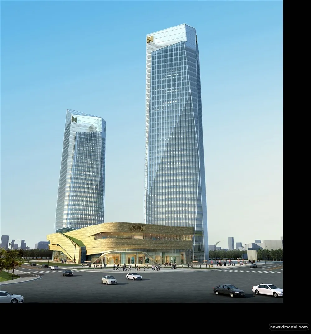 3D Models of Commercial Building – Exterior 3D Scenes – 858 – VRAY