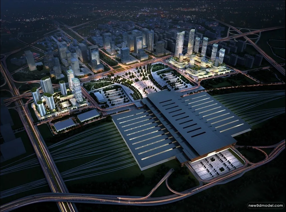 3D Models of Commercial Building – Exterior 3D Scenes – 859 – VRAY