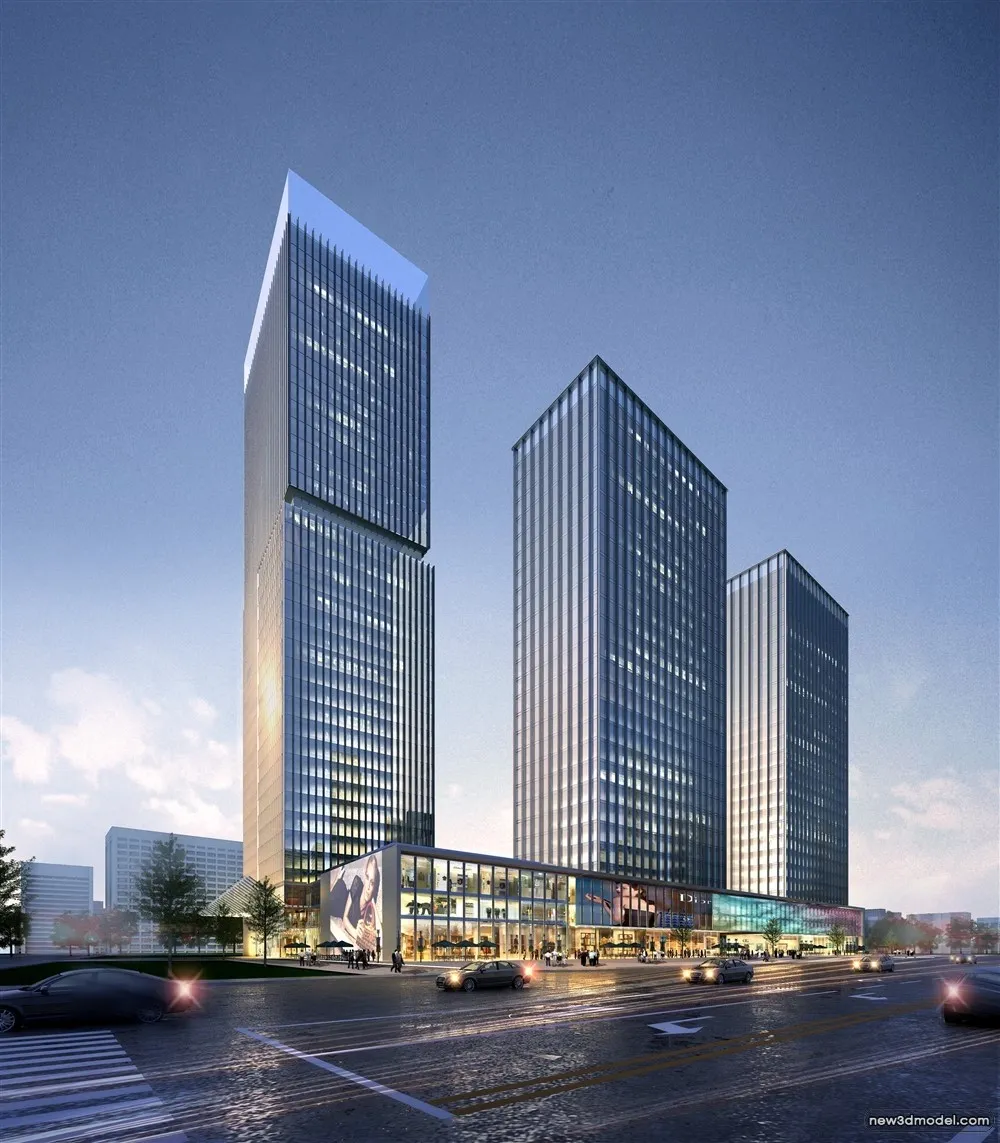 3D Models of Commercial Building – Exterior 3D Scenes – 860 – VRAY