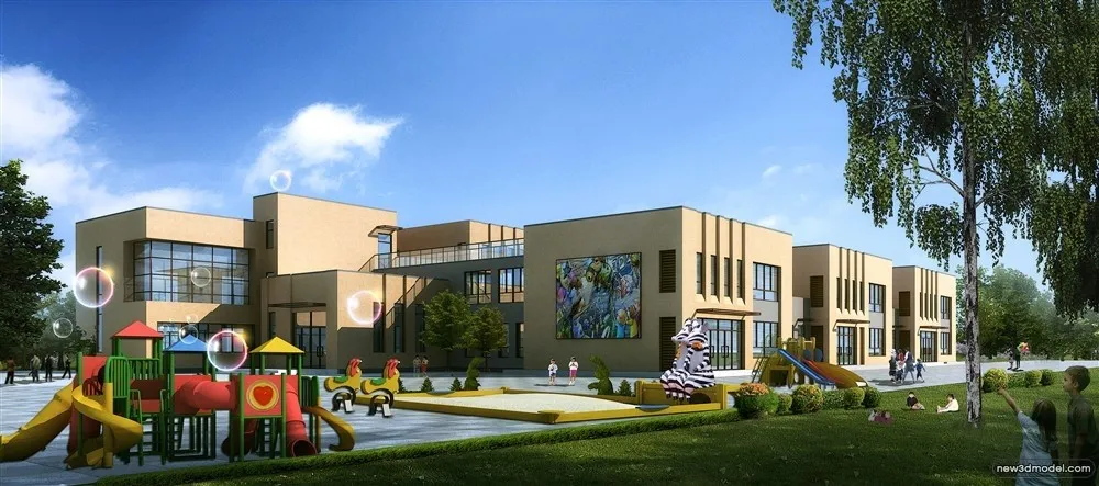 3D Models of Commercial Building – Exterior 3D Scenes – 862 – VRAY