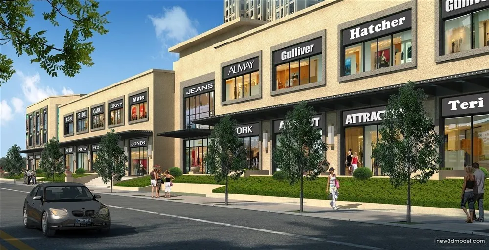 3D Models of Commercial Building – Exterior 3D Scenes – 866 – VRAY