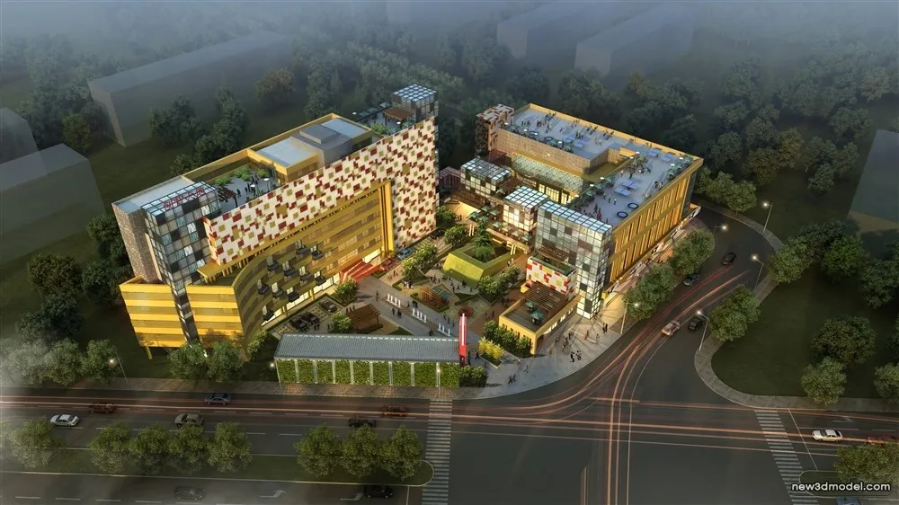 3D Models of Commercial Building – Exterior 3D Scenes – 870 – VRAY