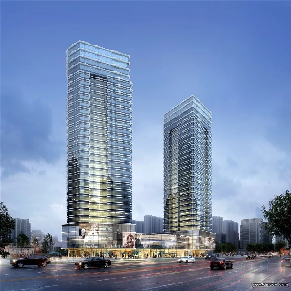 3D Models of Commercial Building – Exterior 3D Scenes – 871 – VRAY