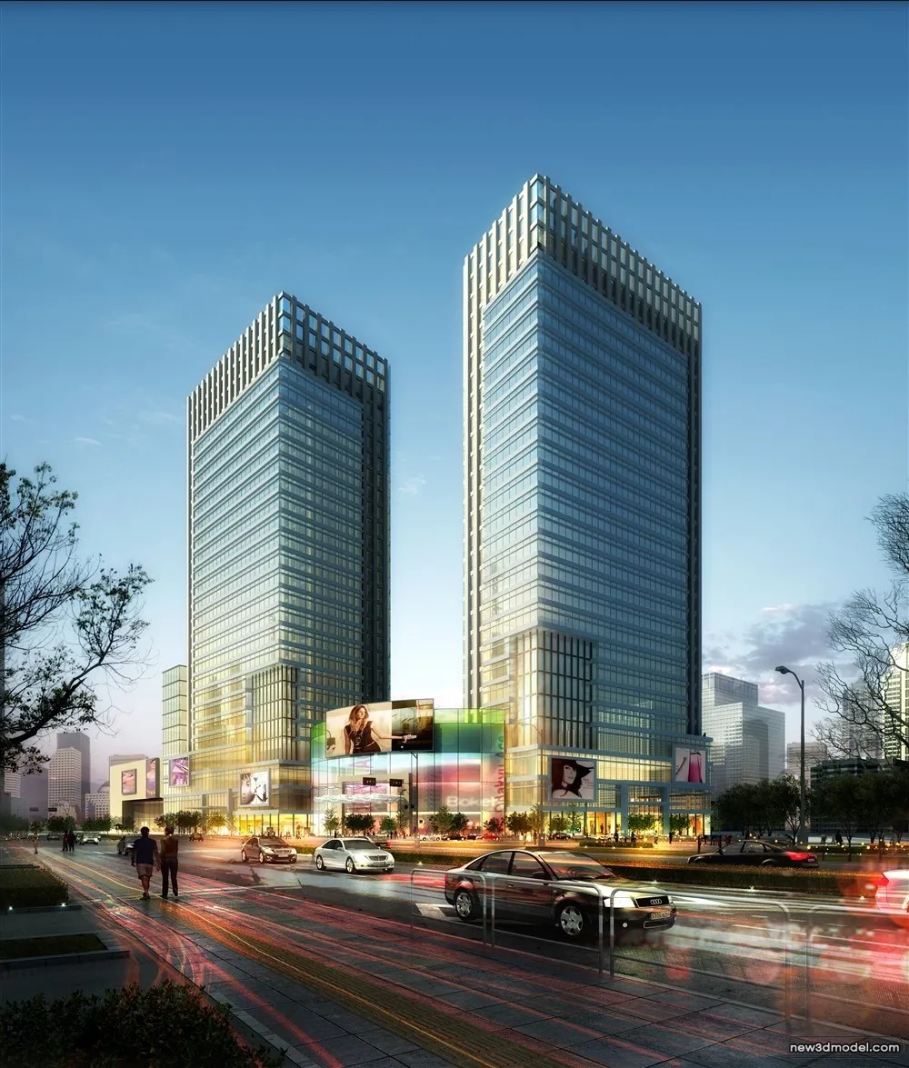 3D Models of Commercial Building – Exterior 3D Scenes – 872 – VRAY