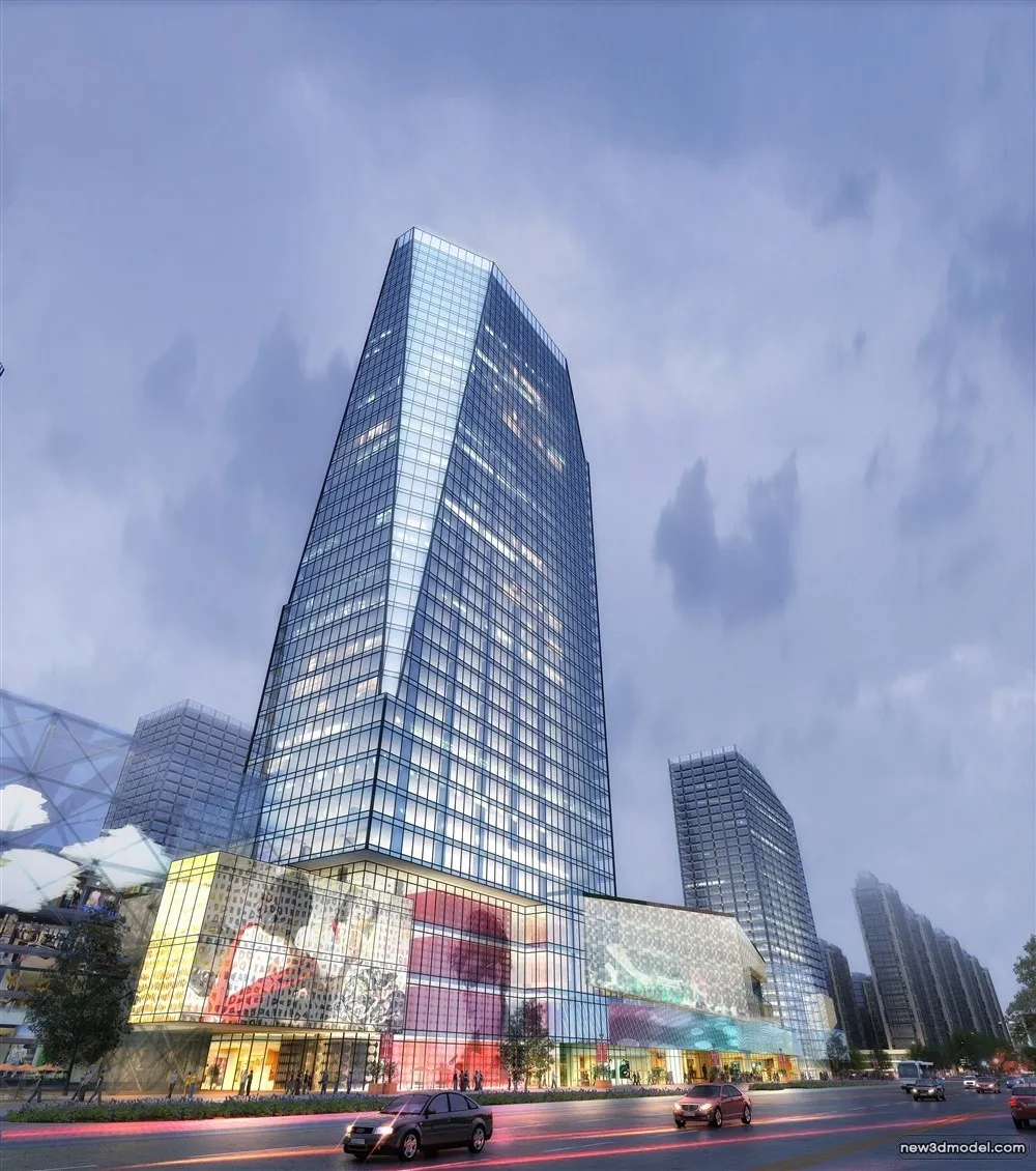 3D Models of Commercial Building – Exterior 3D Scenes – 873 – VRAY