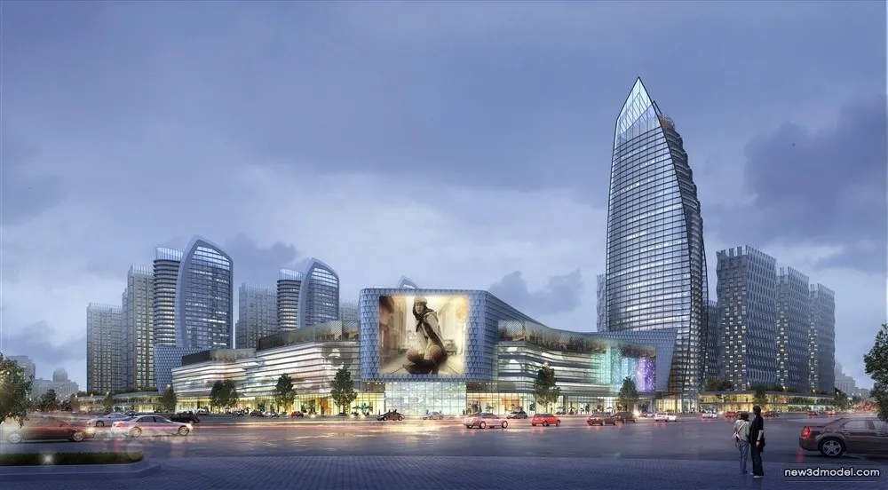 3D Models of Commercial Building – Exterior 3D Scenes – 875 – VRAY