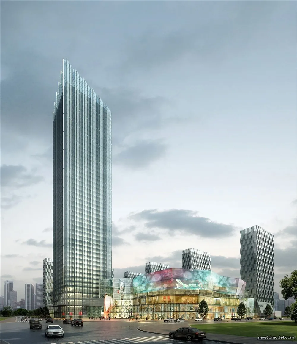 3D Models of Commercial Building – Exterior 3D Scenes – 876 – VRAY