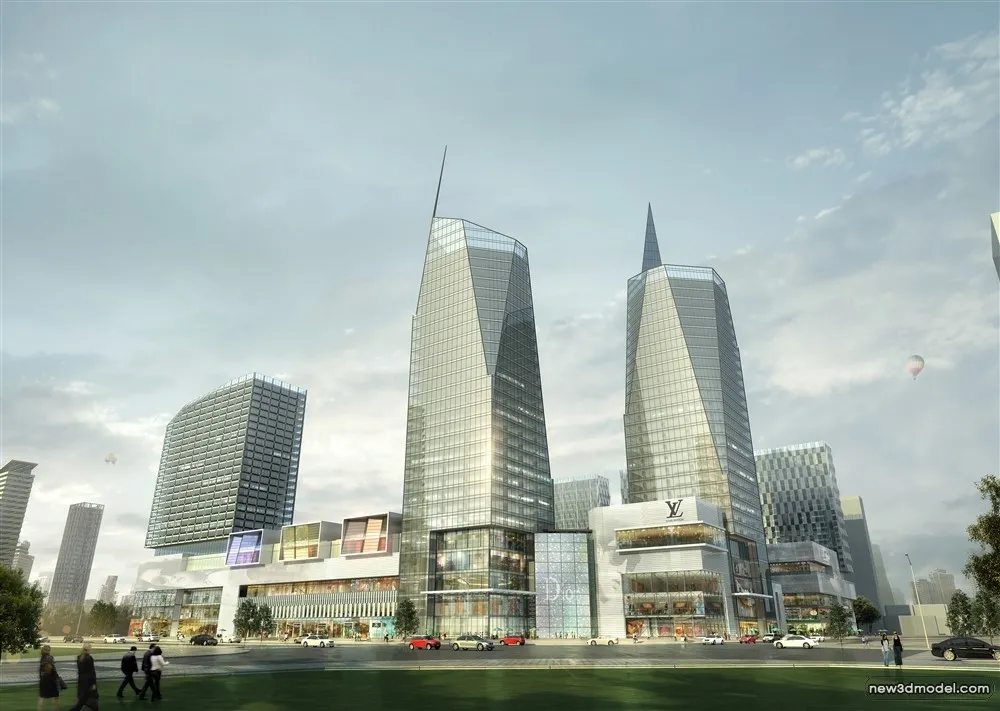 3D Models of Commercial Building – Exterior 3D Scenes – 878 – VRAY