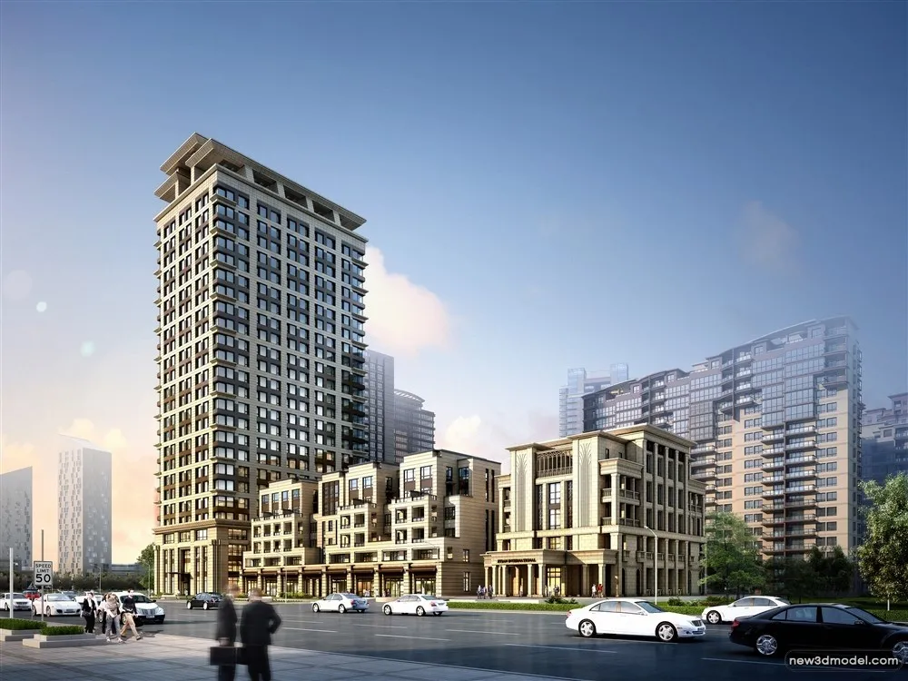 3D Models of Commercial Building – Exterior 3D Scenes – 879 – VRAY