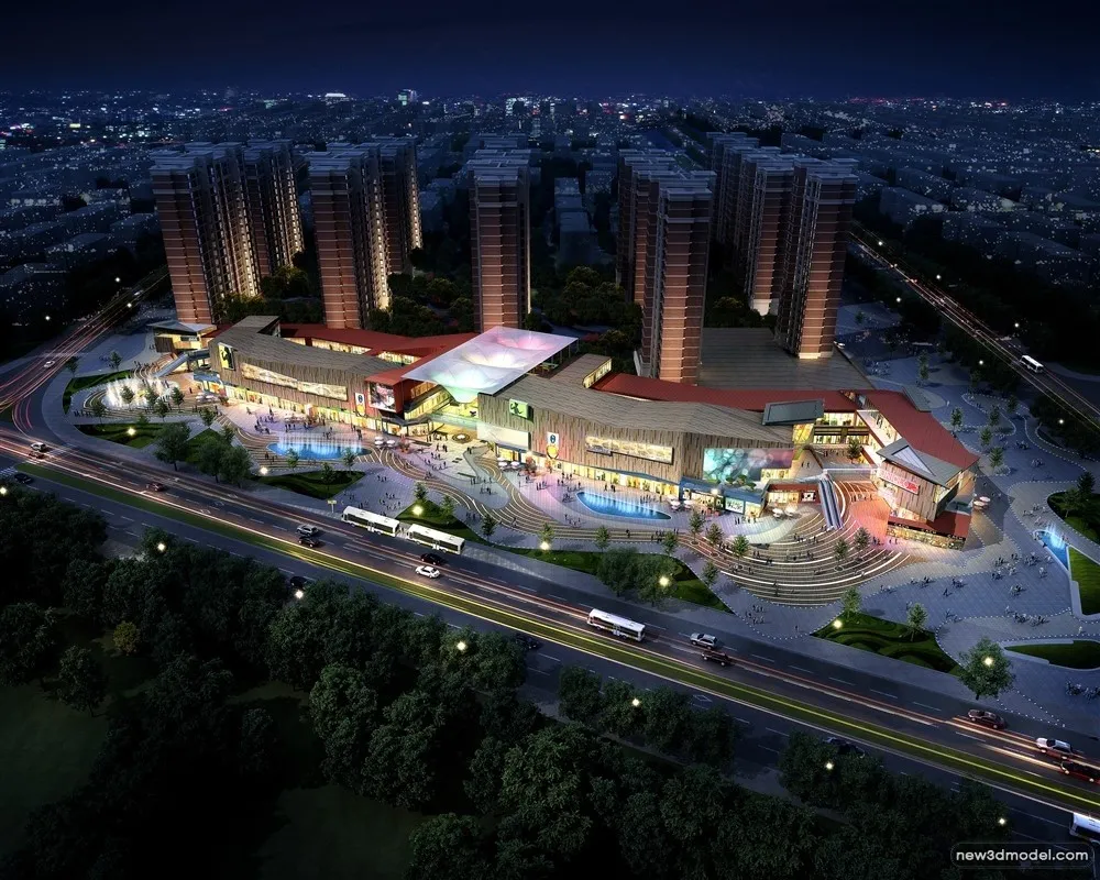 3D Models of Commercial Building – Exterior 3D Scenes – 882 – VRAY