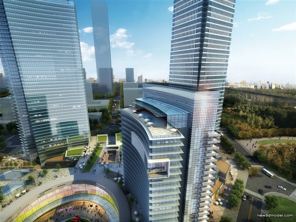 3D Models of Commercial Building – Exterior 3D Scenes – 884 – VRAY