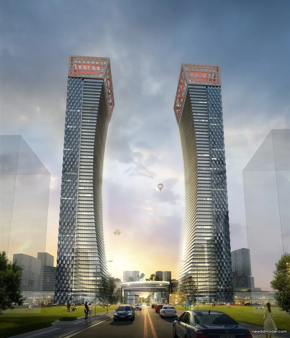 3D Models of Commercial Building – Exterior 3D Scenes – 885 – VRAY