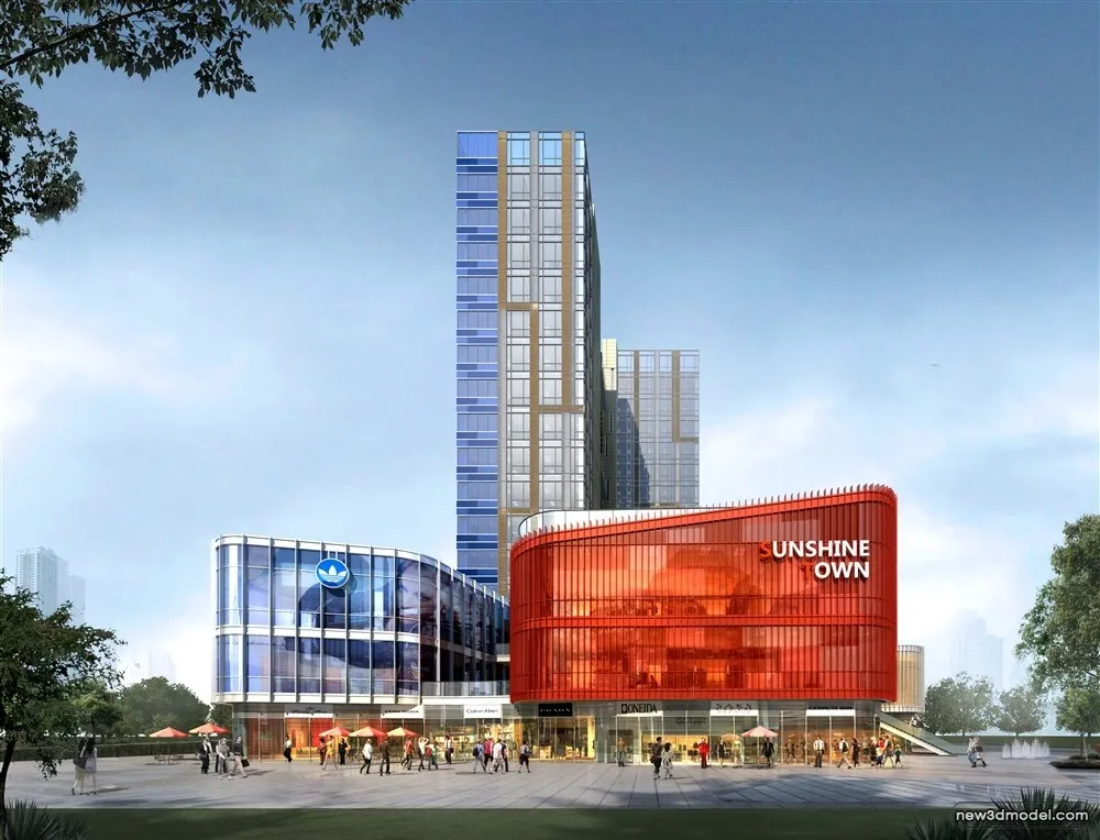 3D Models of Commercial Building – Exterior 3D Scenes – 887 – VRAY