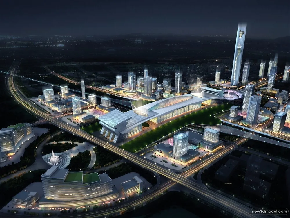 3D Models of Commercial Building – Exterior 3D Scenes – 889 – VRAY