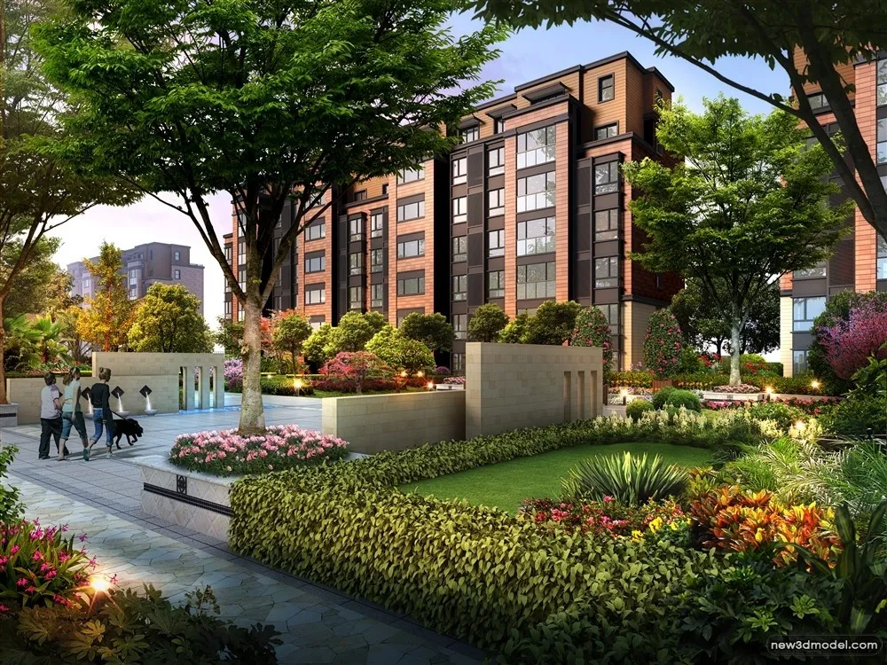 3D Models of Commercial Building – Exterior 3D Scenes – 894 – VRAY