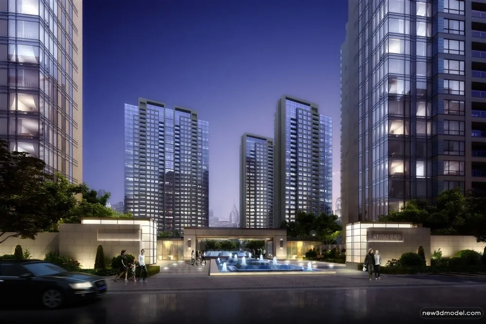 3D Models of Commercial Building – Exterior 3D Scenes – 896 – VRAY