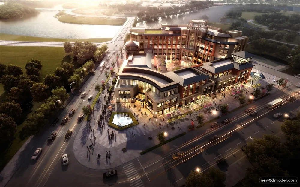 3D Models of Commercial Building – Exterior 3D Scenes – 898 – VRAY