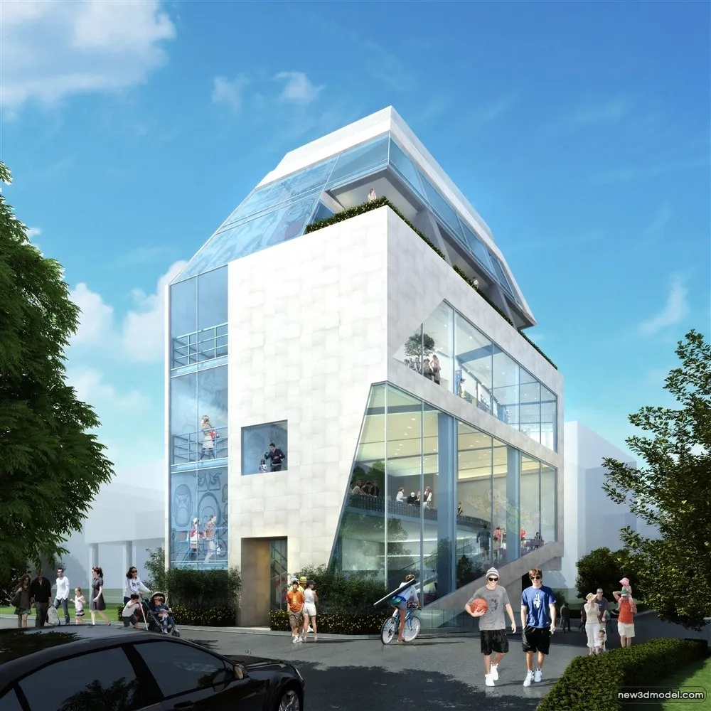 3D Models of Commercial Building – Exterior 3D Scenes – 899 – VRAY