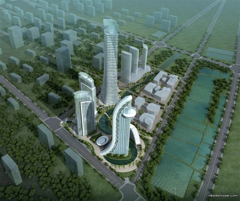 3D Models of Commercial Building – Exterior 3D Scenes – 902 – VRAY