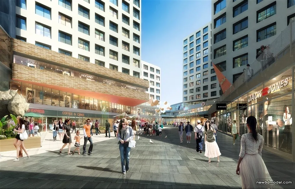 3D Models of Commercial Building – Exterior 3D Scenes – 903 – VRAY