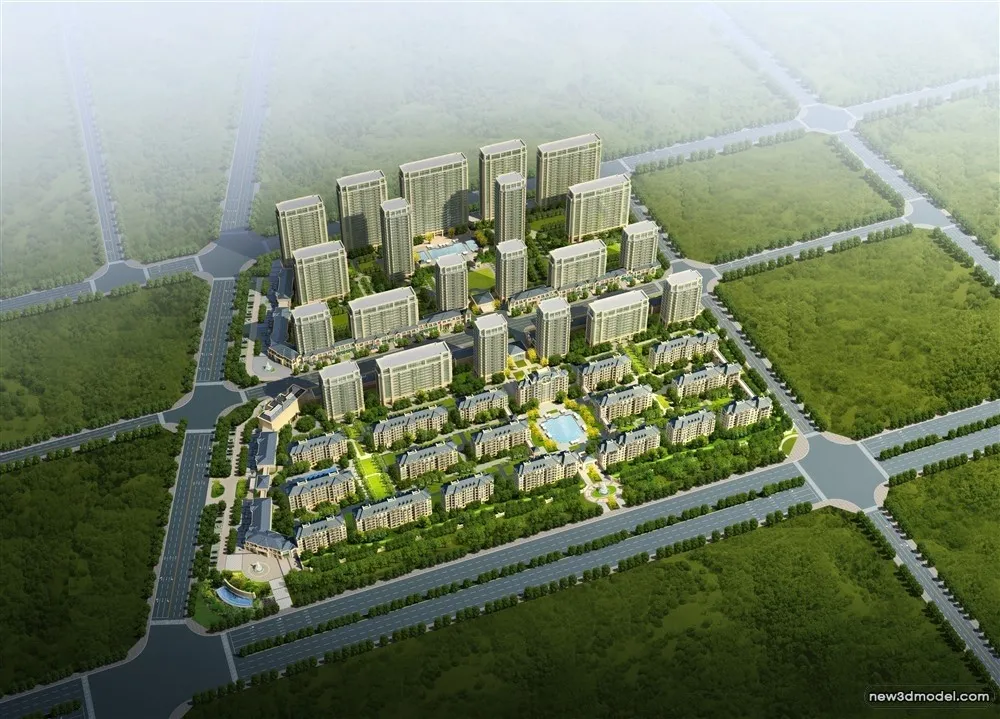 3D Models of Commercial Building – Exterior 3D Scenes – 905 – VRAY