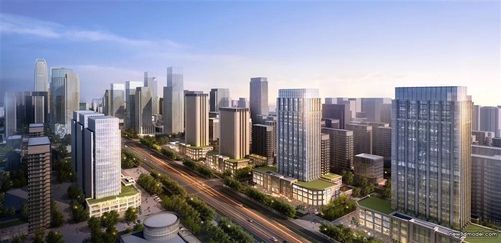 3D Models of Commercial Building – Exterior 3D Scenes – 906 – VRAY