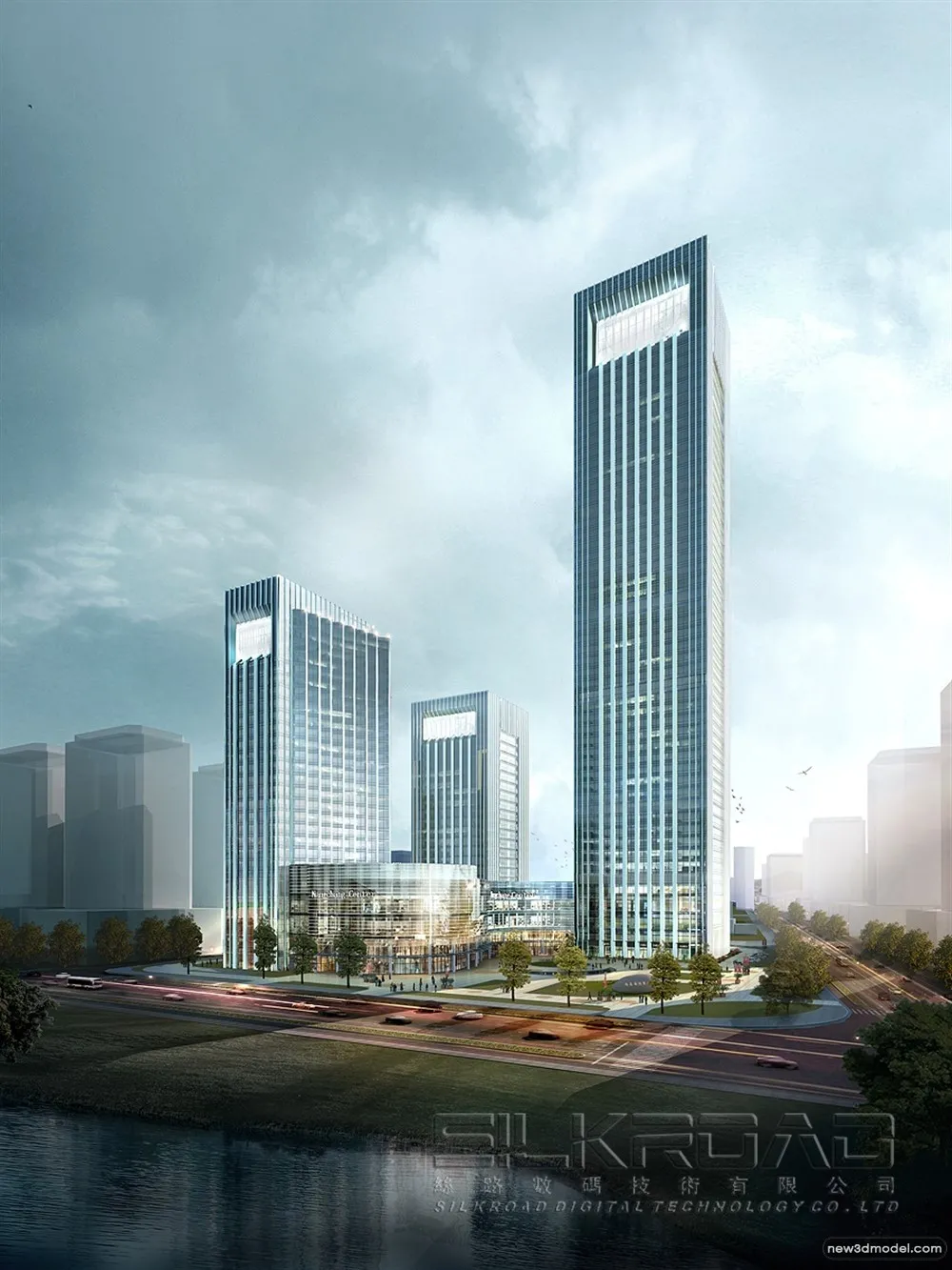 3D Models of Commercial Building – Exterior 3D Scenes – 908 – VRAY