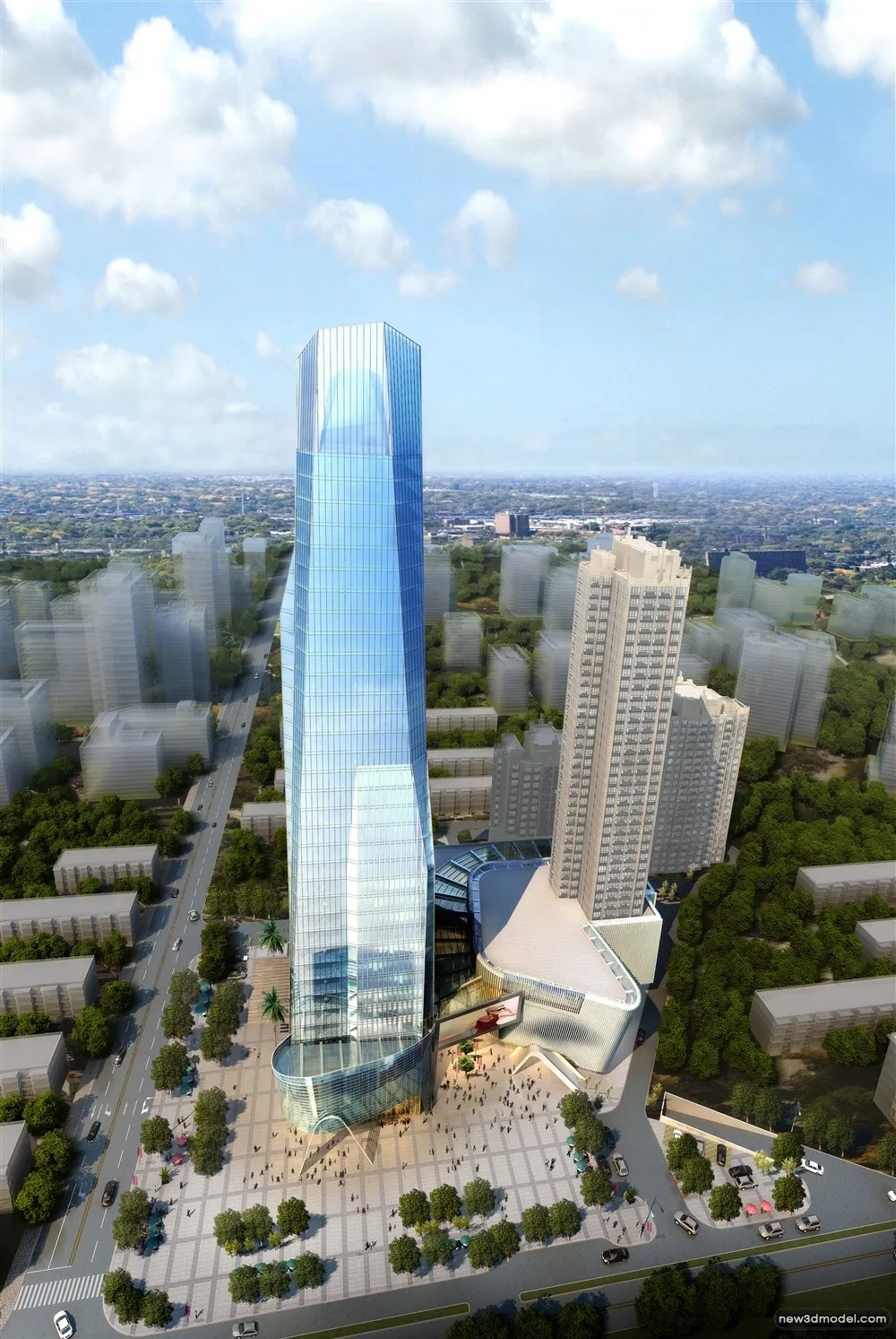 3D Models of Commercial Building – Exterior 3D Scenes – 909 – VRAY