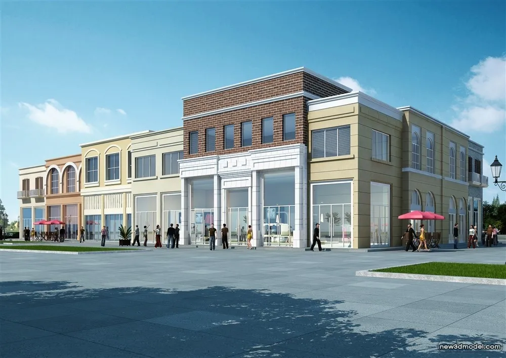 3D Models of Commercial Building – Exterior 3D Scenes – 912 – VRAY