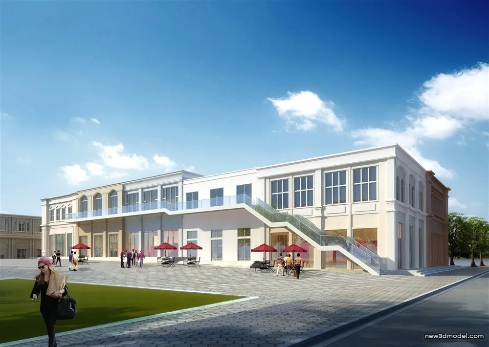 3D Models of Commercial Building – Exterior 3D Scenes – 913 – VRAY