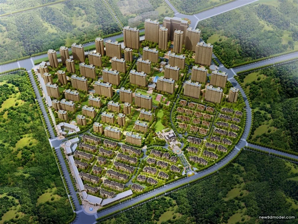 3D Models of Commercial Building – Exterior 3D Scenes – 915 – VRAY