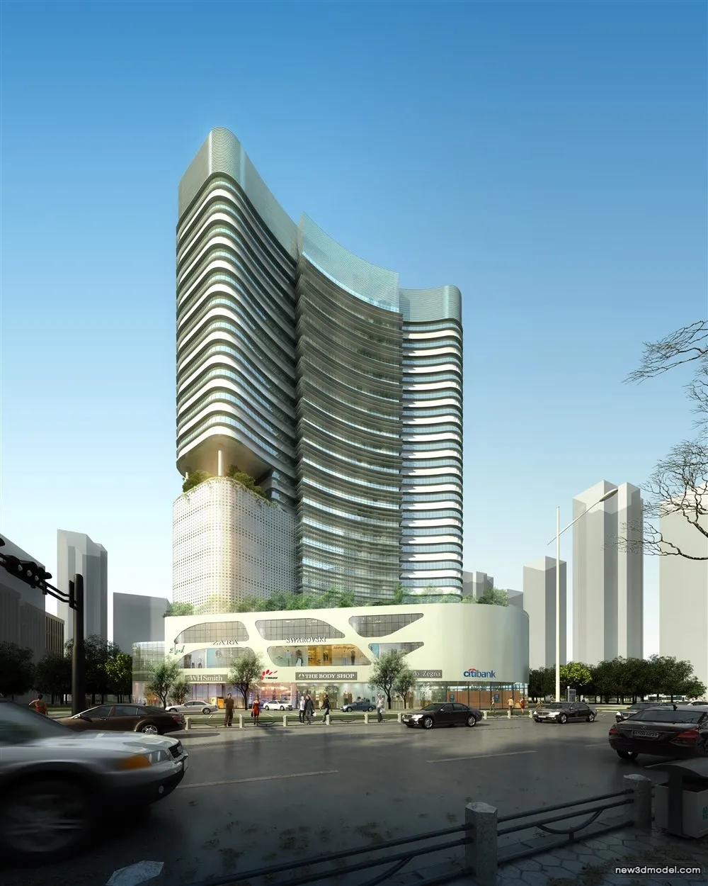 3D Models of Commercial Building – Exterior 3D Scenes – 916 – VRAY