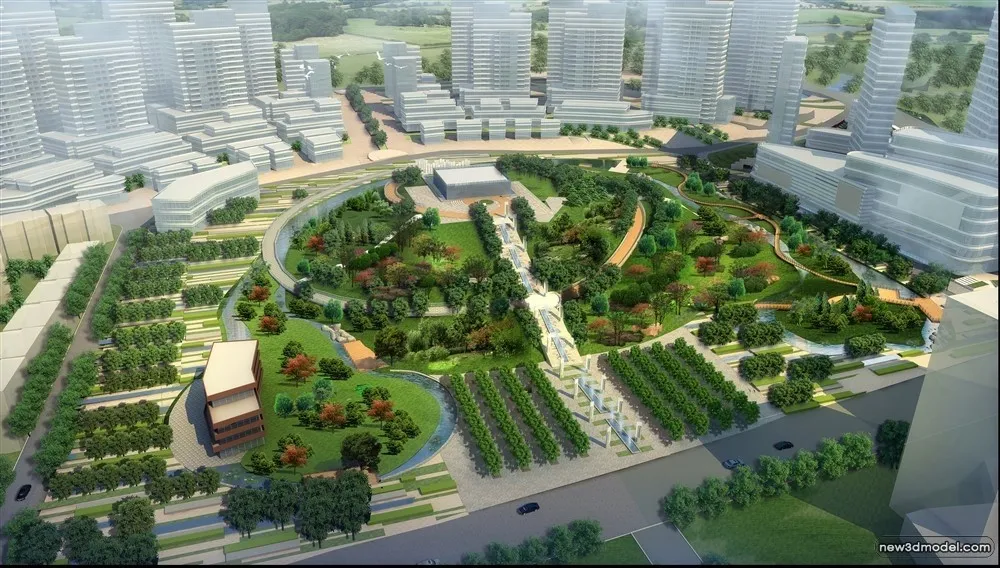 3D Models of Commercial Building – Exterior 3D Scenes – 917 – VRAY