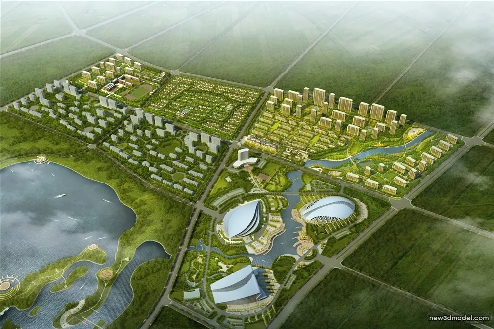 3D Models of Commercial Building – Exterior 3D Scenes – 919 – VRAY