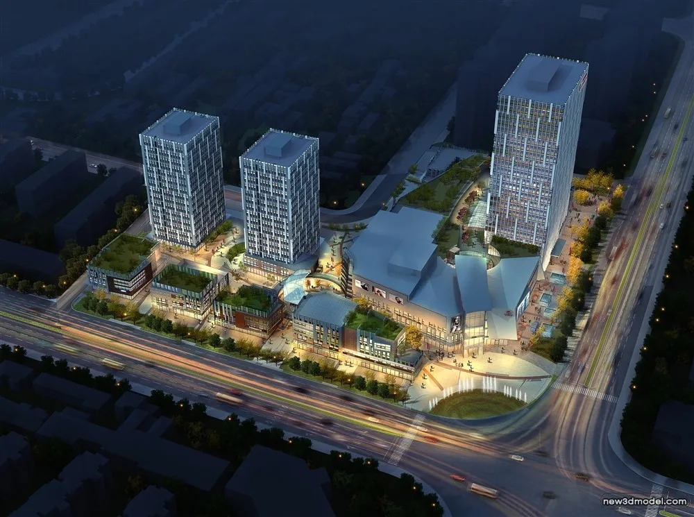 3D Models of Commercial Building – Exterior 3D Scenes – 925 – VRAY