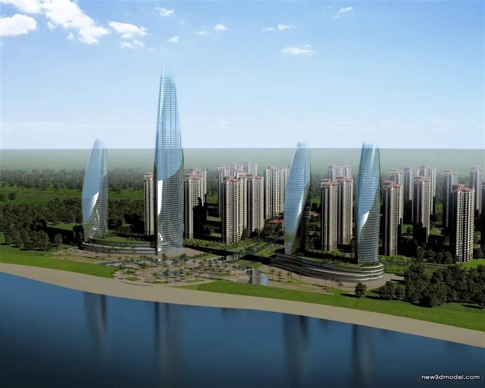 3D Models of Commercial Building – Exterior 3D Scenes – 927 – VRAY