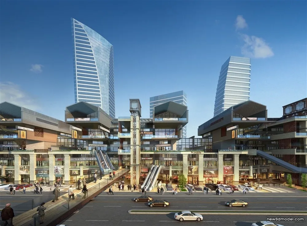 3D Models of Commercial Building – Exterior 3D Scenes – 928 – VRAY