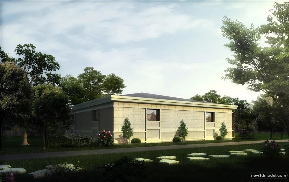 3D Models of Commercial Building – Exterior 3D Scenes – 933 – VRAY