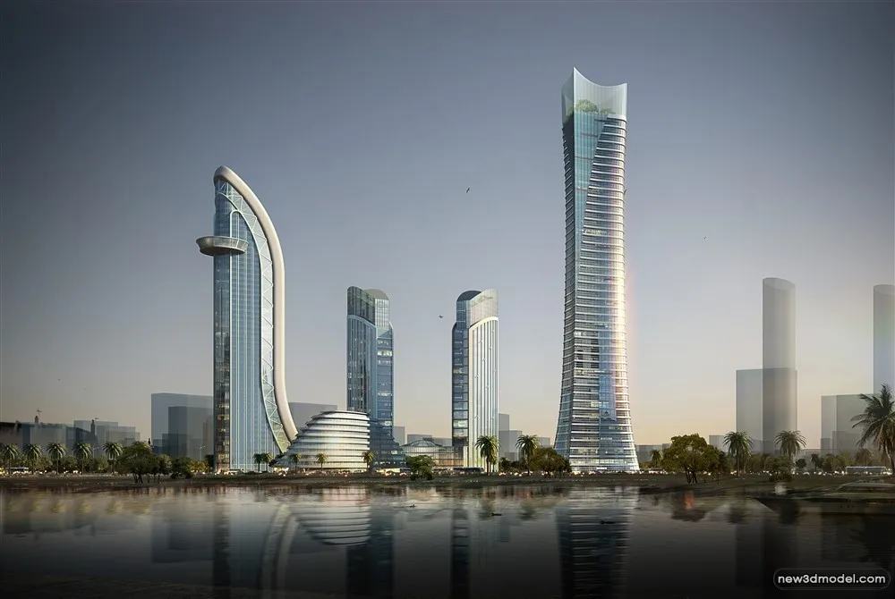 3D Models of Commercial Building – Exterior 3D Scenes – 934 – VRAY