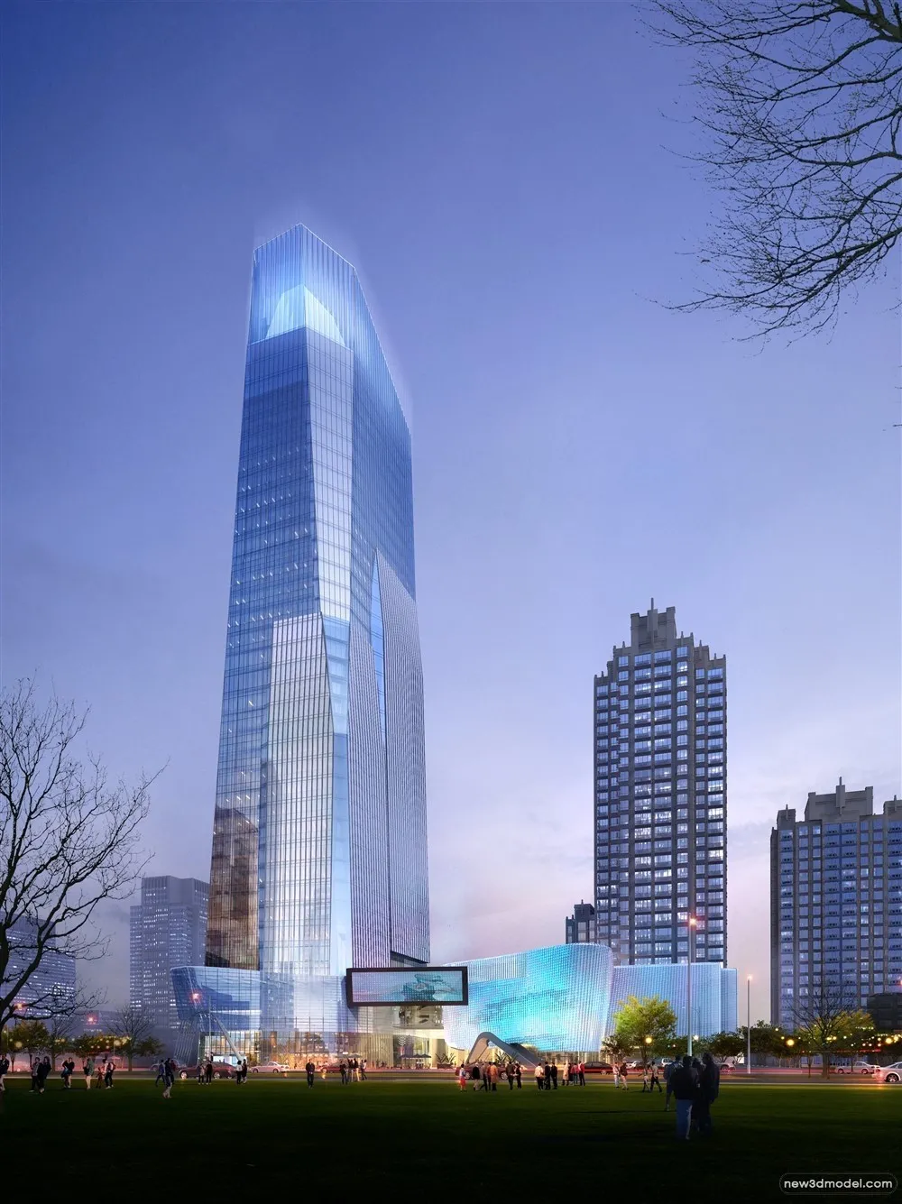 3D Models of Commercial Building – Exterior 3D Scenes – 936 – VRAY