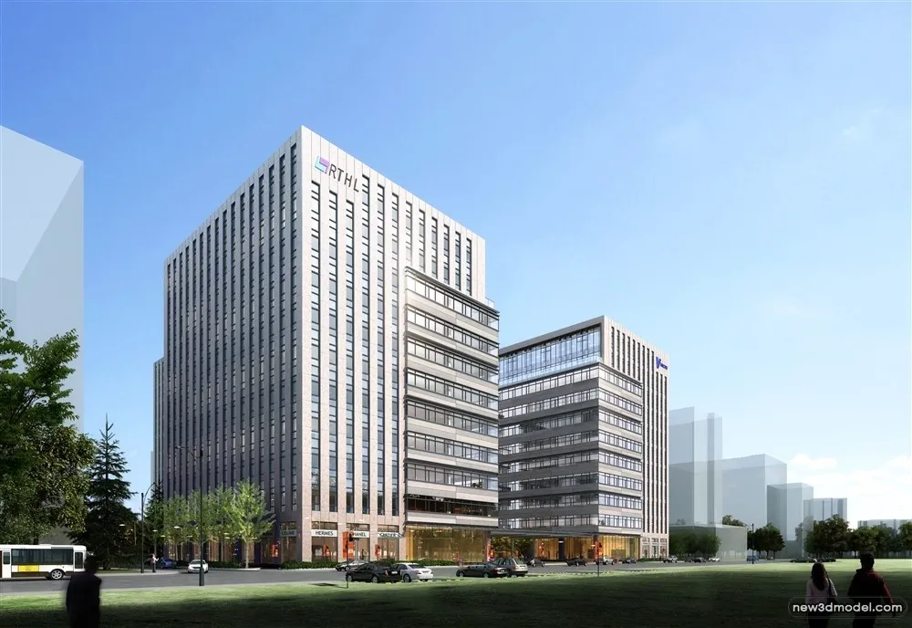 3D Models of Commercial Building – Exterior 3D Scenes – 937 – VRAY