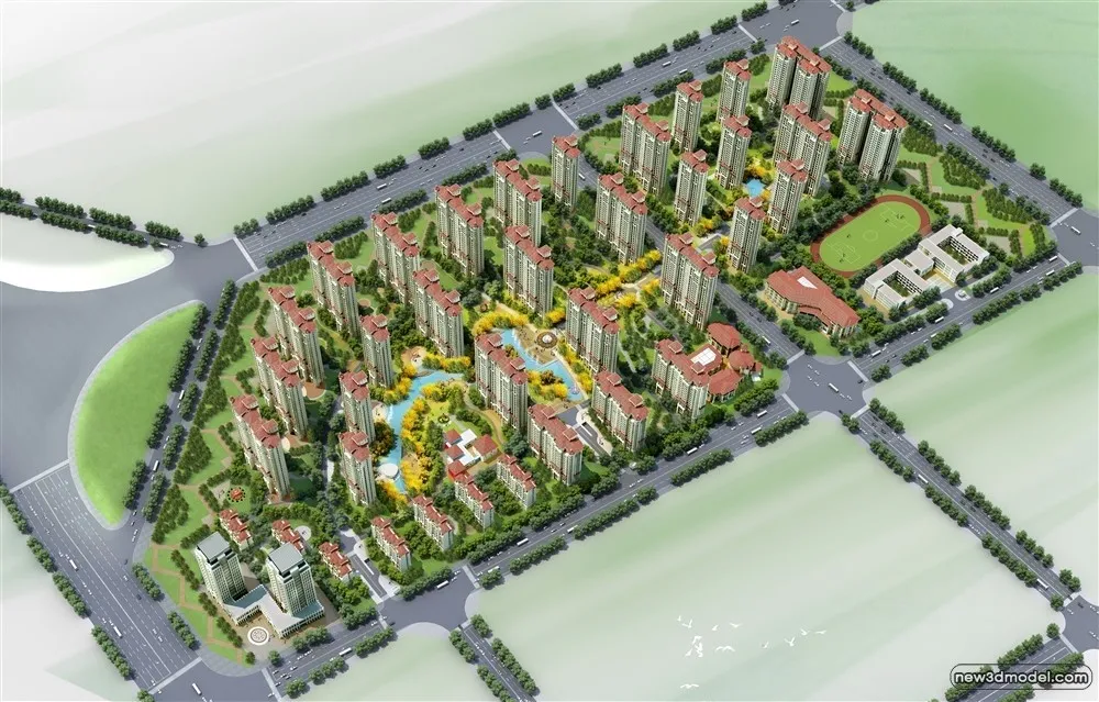 3D Models of Commercial Building – Exterior 3D Scenes – 943 – VRAY