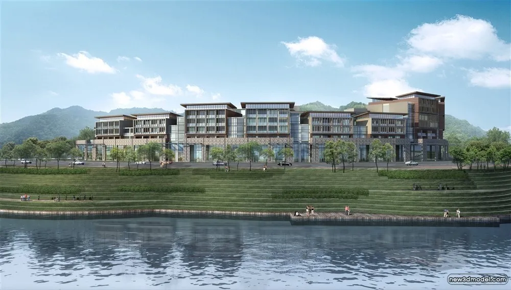 3D Models of Commercial Building – Exterior 3D Scenes – 945 – VRAY