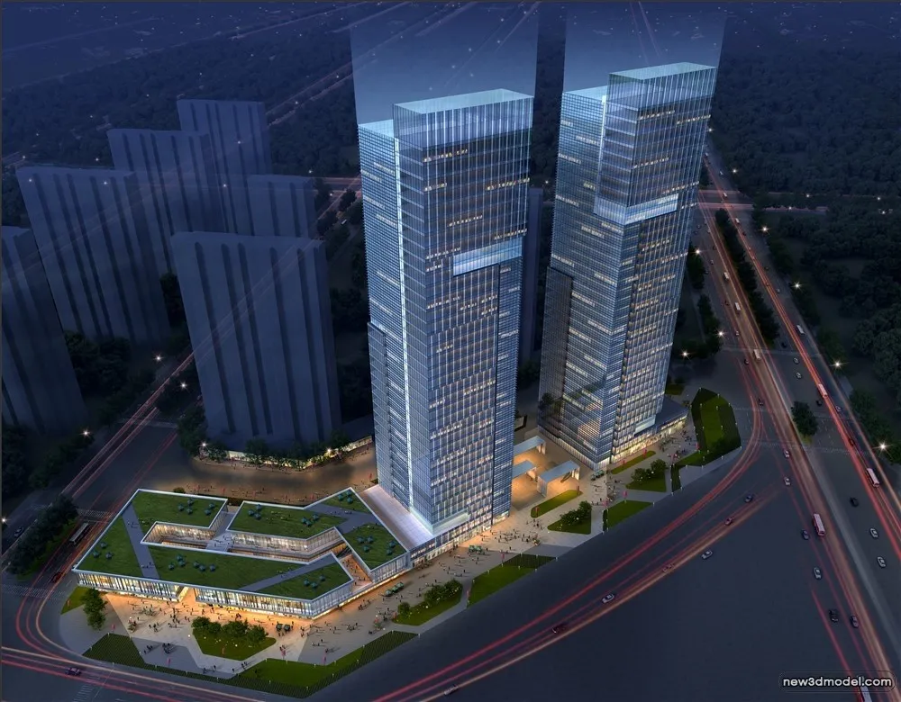 3D Models of Commercial Building – Exterior 3D Scenes – 948 – VRAY